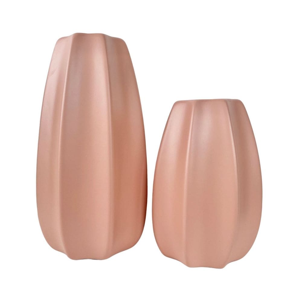 Dupla vaso centro de mesa grande médio rosa em alto relevo