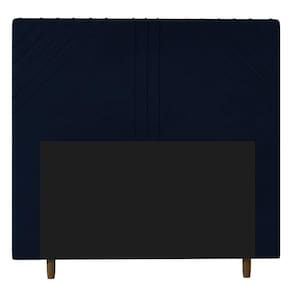 Cabeceira Cama Box Solteiro Lisboa 90cm Veludo Azul Marinho