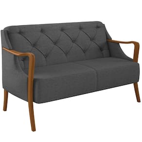Sofá 02 Lugares 135cm Coral M03 Linho Chumbo