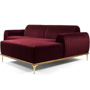Sofá 3 Lugares Com Chaise Molino 245 Cm Marsala C-278