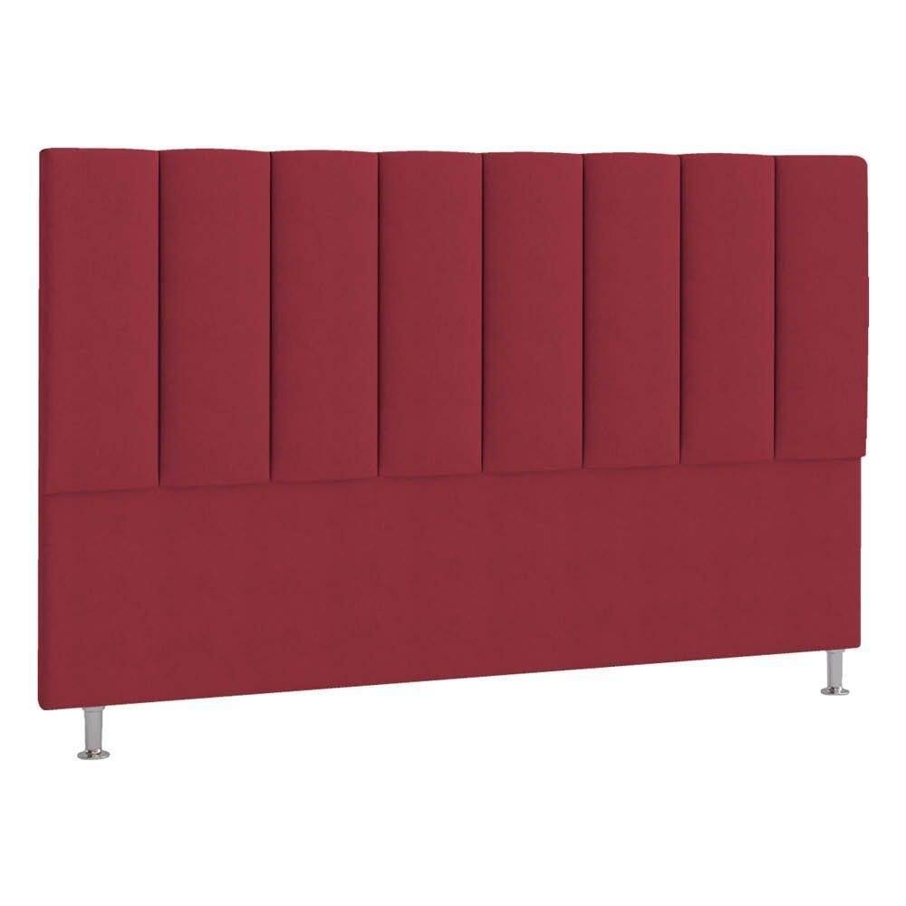 Cabeceira Solteiro Hannover P04 90 Cm Suede Vermelho