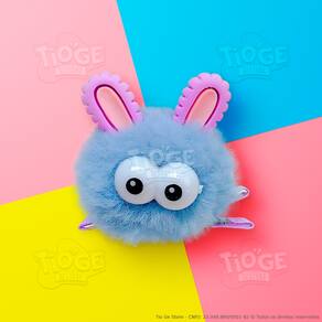 Monstrinho Bolinha de Pelúcia Pequeno Presilha Cabelo Maluco Bichinho Olhos Grandes Fofo Engraçado Azul