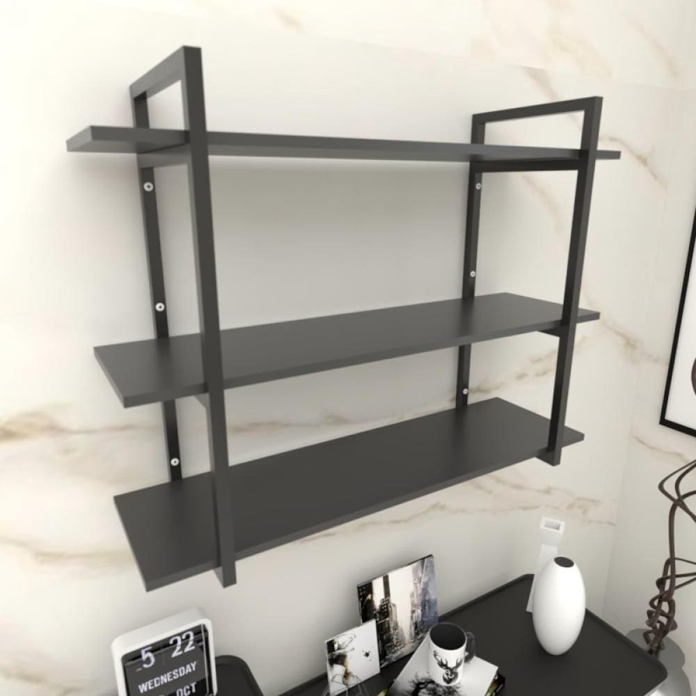 Prateleira Industrial Com Três Níveis Cor Preto 68x30x90 - Preto