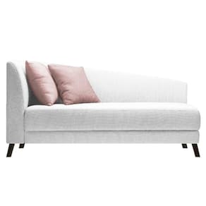 Recamier Heitor 140cm Com Almofada Lado Direito Suede Cor Branco/rosê
