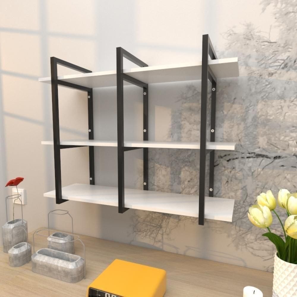 Prateleira Industrial Com Três Níveis Cor Branco 68x30x90 - Branco