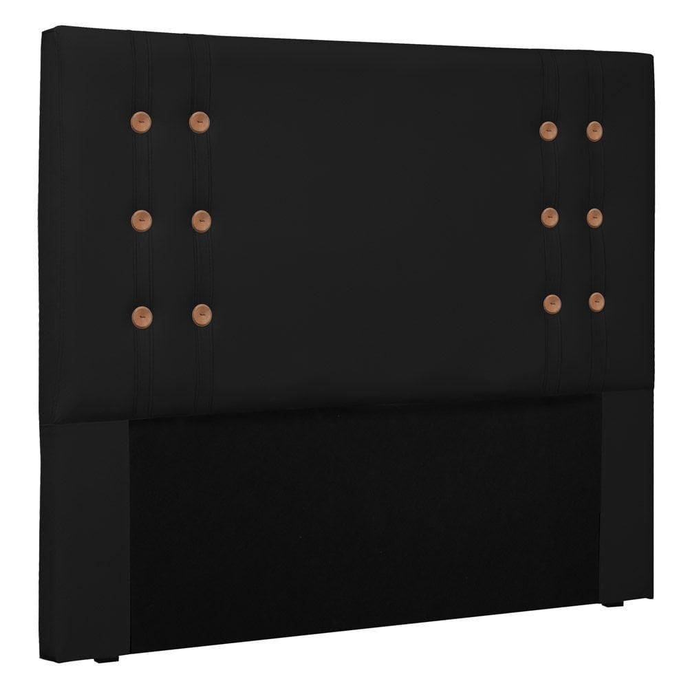 Cabeceira Estofada Cama Box Casal Monreale 140cm Preto