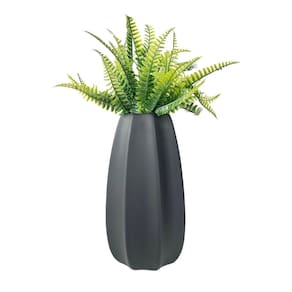 Vaso centro de mesa grande alto relevo moderno preto fosco