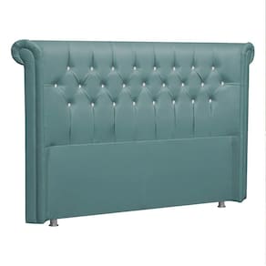 Cabeceira Casal Brescia P04 140 Cm Suede Turquesa Tca 946