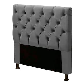 Cabeceira Cama Box Solteiro Cristal 90cm Suede Cinza