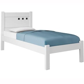Cama Solteiro Paola Ii Branco Com Colchão