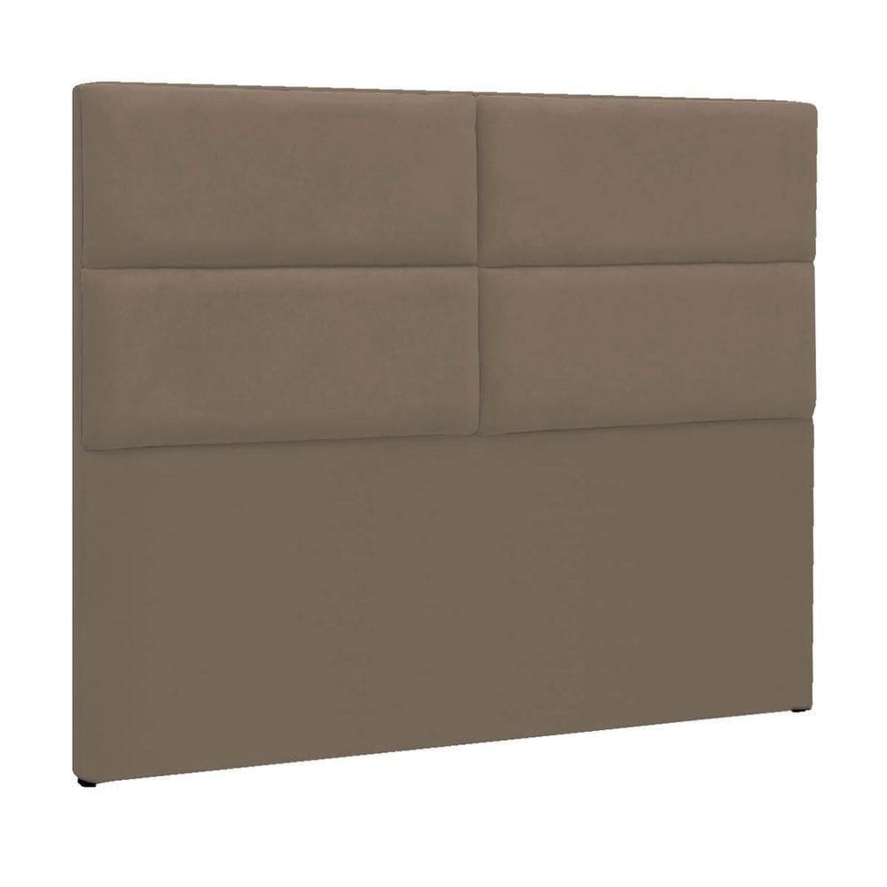 Cabeceira Solteiro Berlim P04 90 Cm Suede Marrom Claro