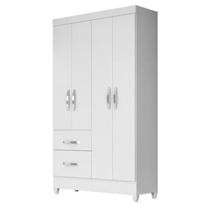 Guarda Roupa Solteiro 04 Portas Madri Branco Rosa Azul Lilás Moval