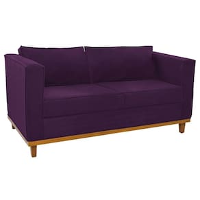 Sofá 2 Lugares Europa Suede Doce Sonho Móveis Cor Roxo