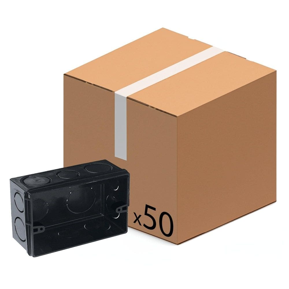 Kit Com 50 Caixa De Luz 4X2 Embutir Preta