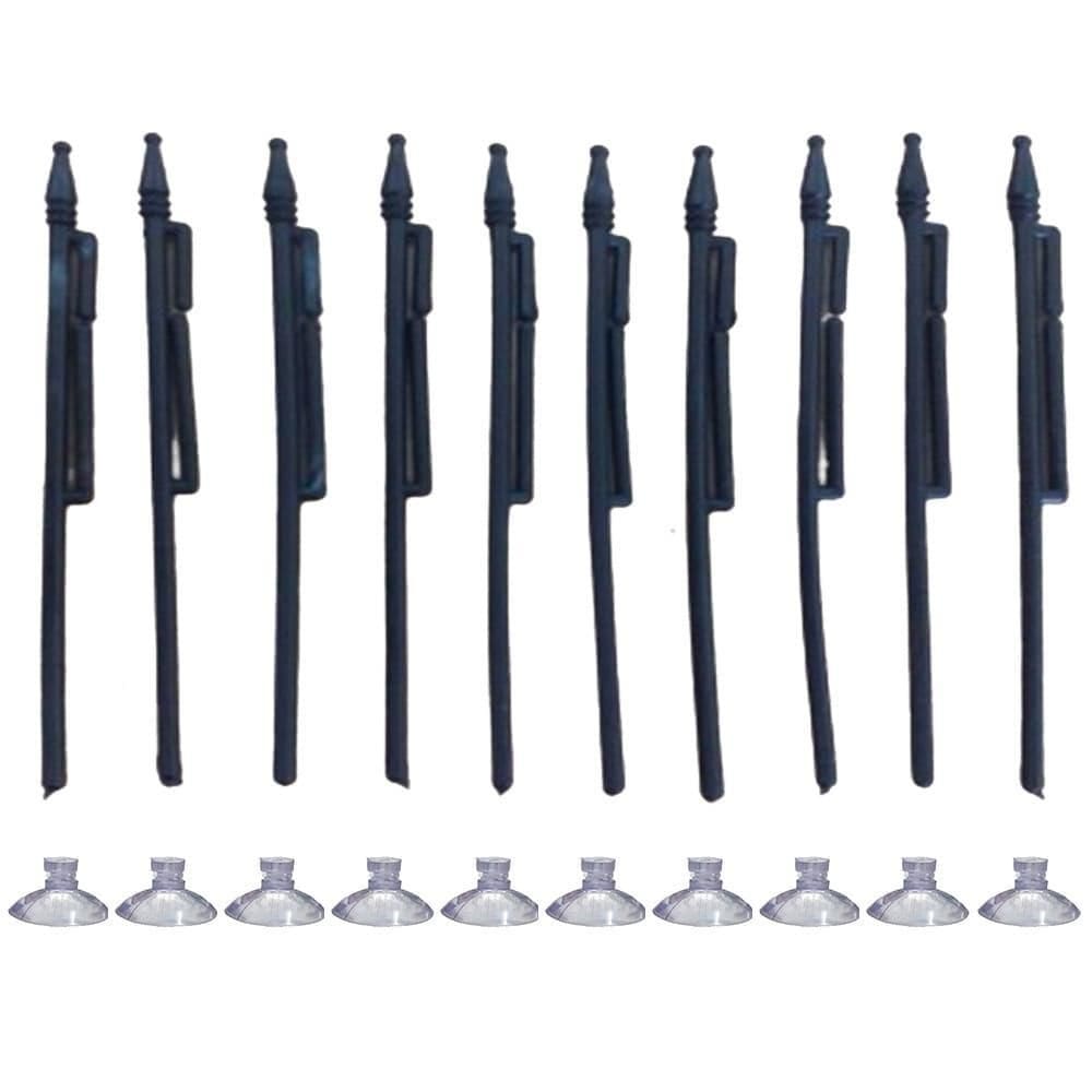 Kit 10 Mini Haste Suporte Preto P/Bandeira Brasil C/Ventosa