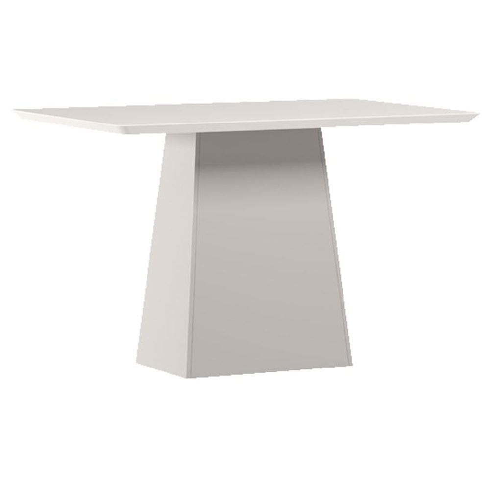 Mesa de Jantar 120 cm Barbara com Vidro Off White  - New Ceval