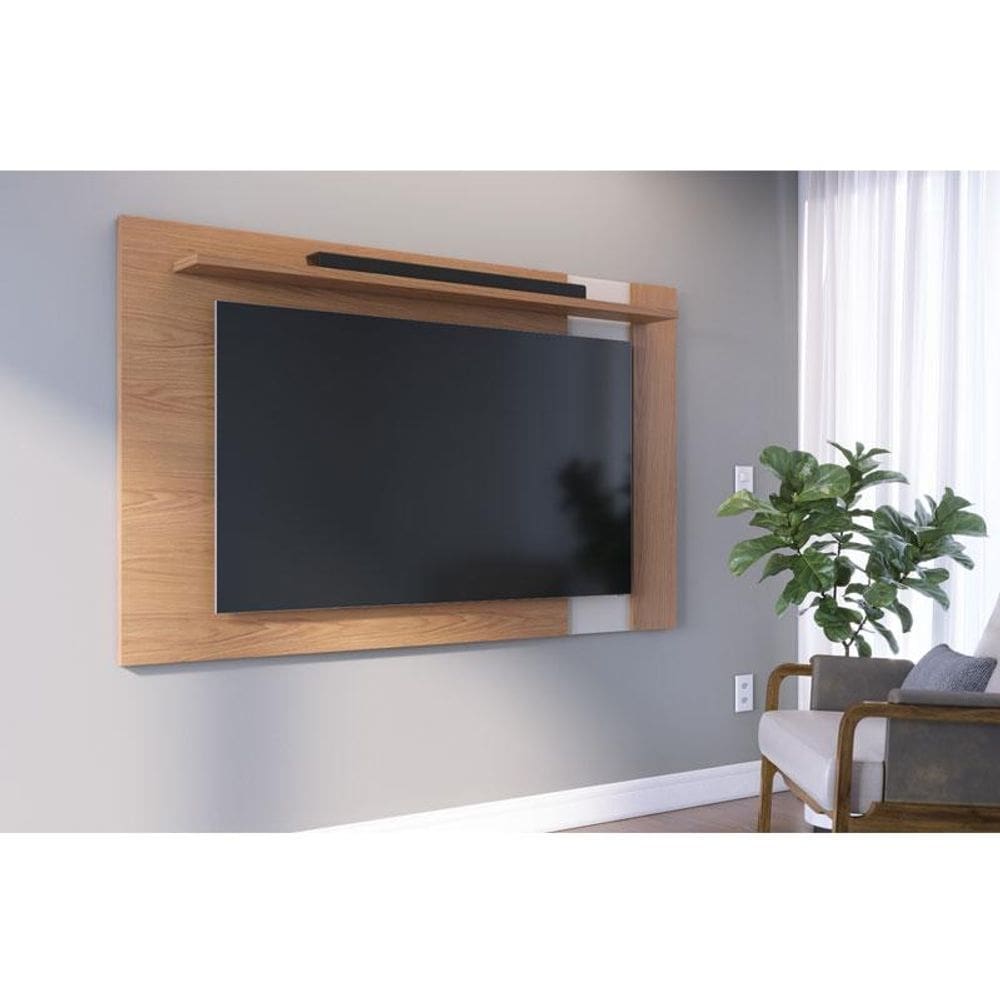 Painel para Tv Suspenso Extensivo Ambiente Leme Freijó Off White Matte - Colibri