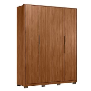 Guarda Roupa Casal Attore 4 Portas Nogueira Touch com pés Demóbile - Demartêz