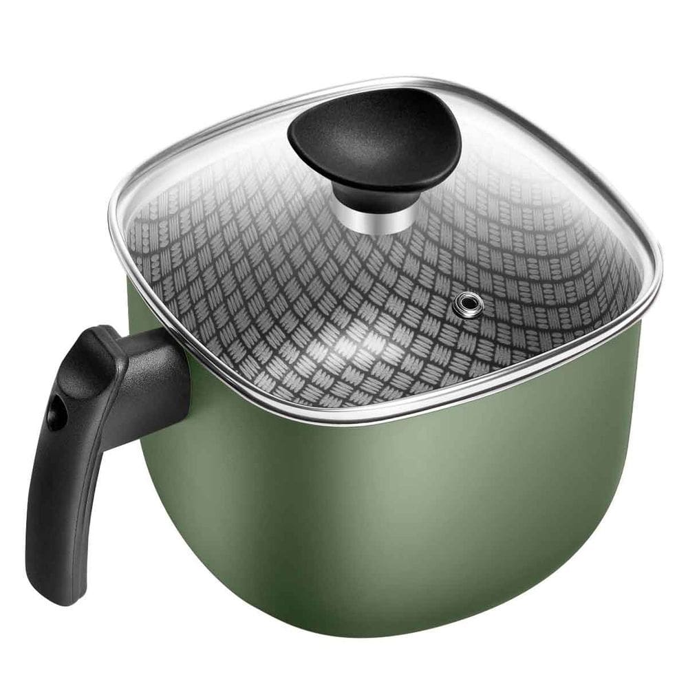 Caneco Fervedor Antiaderente Quadrado Masterflon Verde Com Tampa De Vidro Patolux