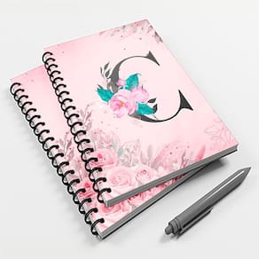 Caderno Universitário 96 fls Floral Letra C