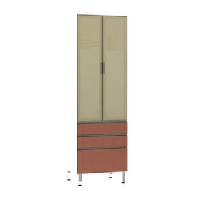 Paneleiro Torre 70Cm Bronze Pérola Branco Com Gaia