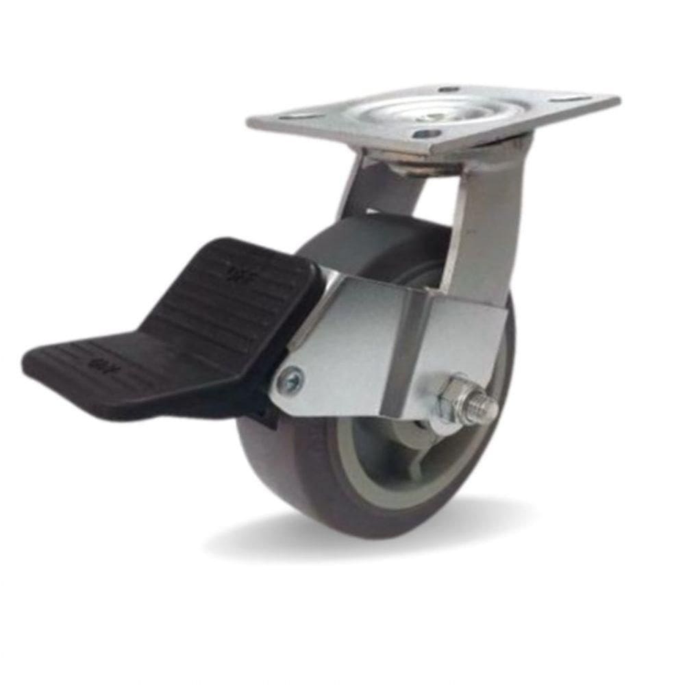 Rodizio Borracha Elastomera 6 Pol. Com Freio C/rolamentt