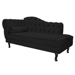 Diva Recamier Diana 185Cm Lado Direito Corano - Doce Sonho Móveis Cor Preto