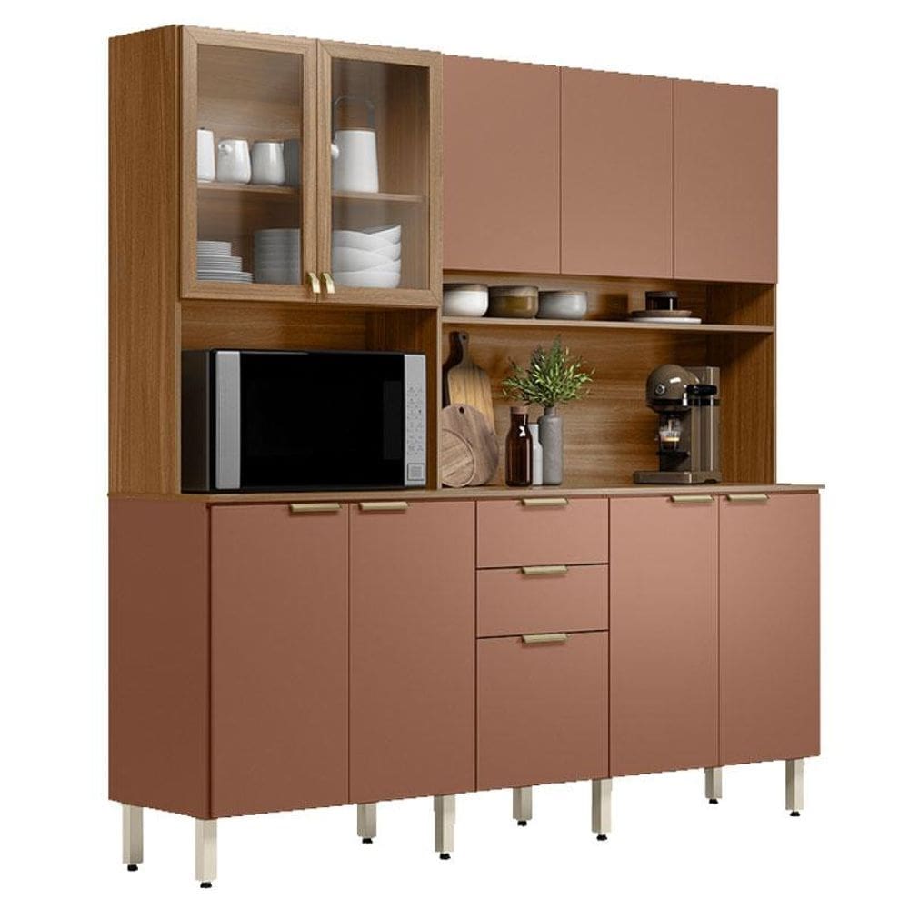 Kit para Cozinha Compacta Amora Amêndola Marsala Prime TX - Demóbile