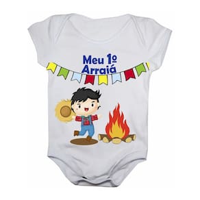 Body de Bebê Manga Curta Meu Primeiro Arraia