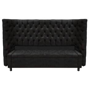 Kit Cabeceira e Calçadeira Baú King Everest P02 195cm Para Cama Box Suede Preto