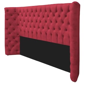 Kit Cabeceira E Calçadeira Baú Queen Everest P02 160cm Suede - Doce Sonho Móveis Vermelho