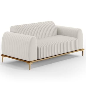 Sofá 3 Lugares Molino 180 Cm Pés D`ouro Cru C-443