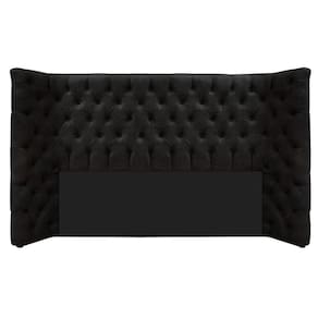 Cabeceira Queen Everest P02 160cm Para Cama Box Suede Preto