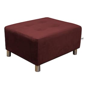 Puff Para Sala Quadrado Decorativo Nero Vinho Marinho