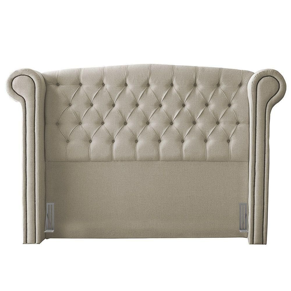 Cabeceira Queen Size Adelle 160Cm C/ Frame Suede Bege