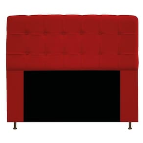 Cabeceira Mel 160 Cm Queen Size Com Botonê Suede Vermelho