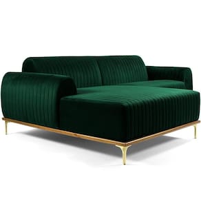 Sofá 4 Lugares Com Chaise Molino 265cm Verde Musgo C-303