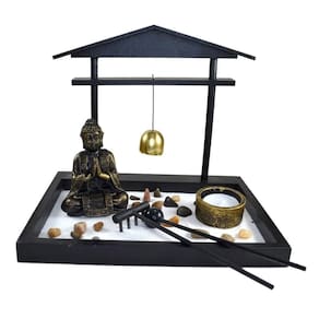 Terrário Bandeja Areia Altar Jardim Zen Decorativo Porta Vela Madeira 18cm
