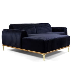 Sofá 4 Lugares Com Chaise Molino 265cm Azul Marinho C-287