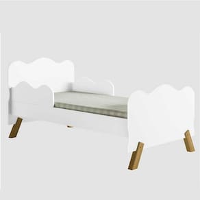 Mini Cama Nuvenzinha Branca Com Proteção Lateral