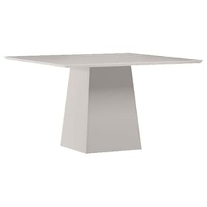 Mesa de Jantar 135x135 cm Barbara com Vidro Off White - New Ceval