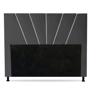 Cabeceira Cama Box Solteiro Dallas 90cm Veludo Cinza