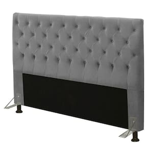 Cabeceira Casal King 195Cm Cristal Suede Cinza - Js Móveis