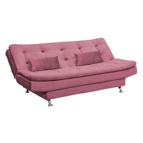 Sofá Cama Casal Reclinável Salomé - Veludo Rosê