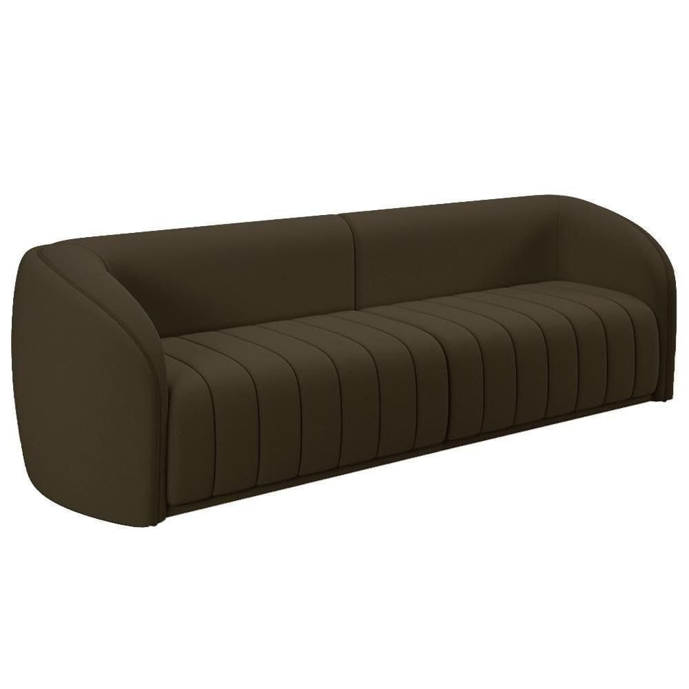 Sofá 05 Lugares Para Sala De Estar 332 Cm Lazio M03 Veludo Marrom - Lyam Decor