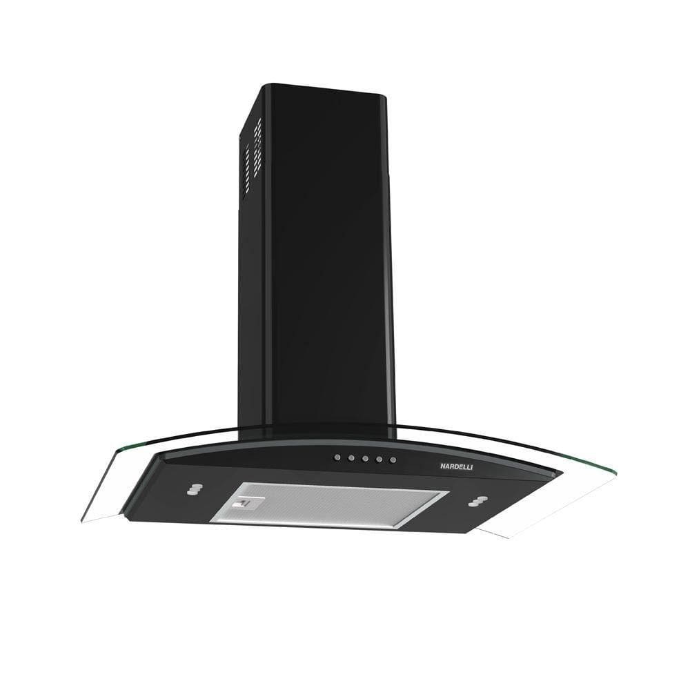 Coifa De Parede Clean Vidro Curvo Black 75cm Preto 110v