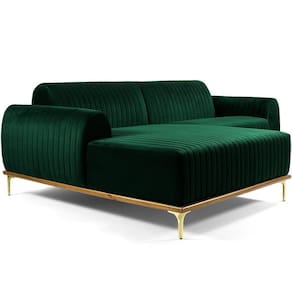 Sofá 3 Lugares Com Chaise Molino 230 Cm Verde Musgo C-303