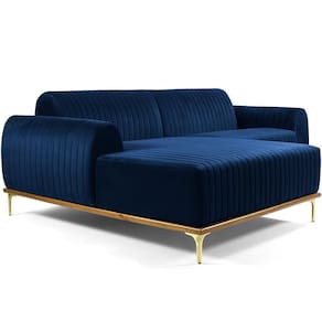 Sofá 5 Lugares Com Chaise Molino 300cm Azul Oxford C-304