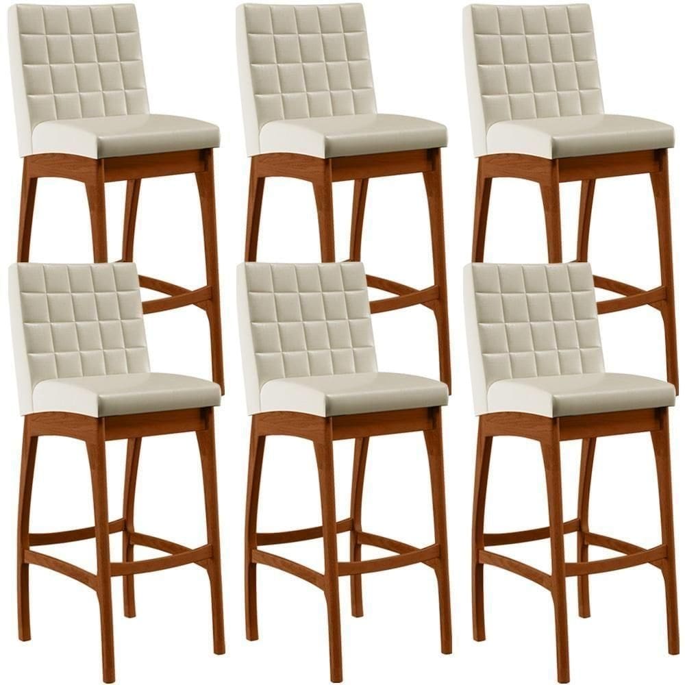 Kit 06 Banquetas Alta Mila Facto Pérola