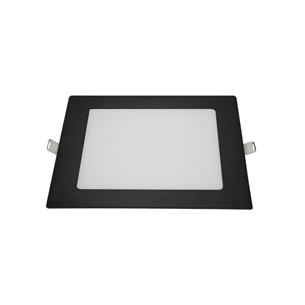 Painel De Led Blumenau Quadrado Embutir 18w Bivolt Preto 4100k Luz Neutra